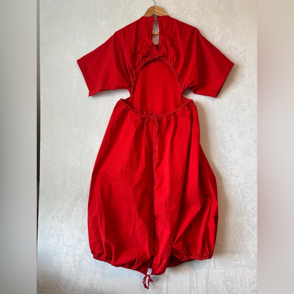 Free People womens red bubble dress casual Carmen Tee Midi Dress Size medium - Picture 10 of 15